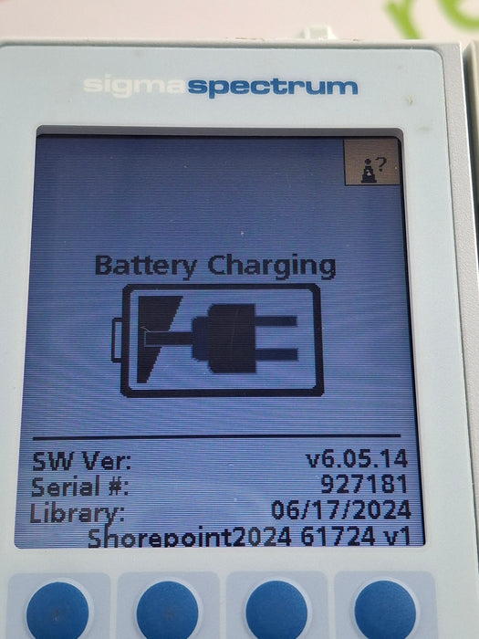 Baxter Sigma Spectrum 6.05.14 with B/G Battery Infusion Pump