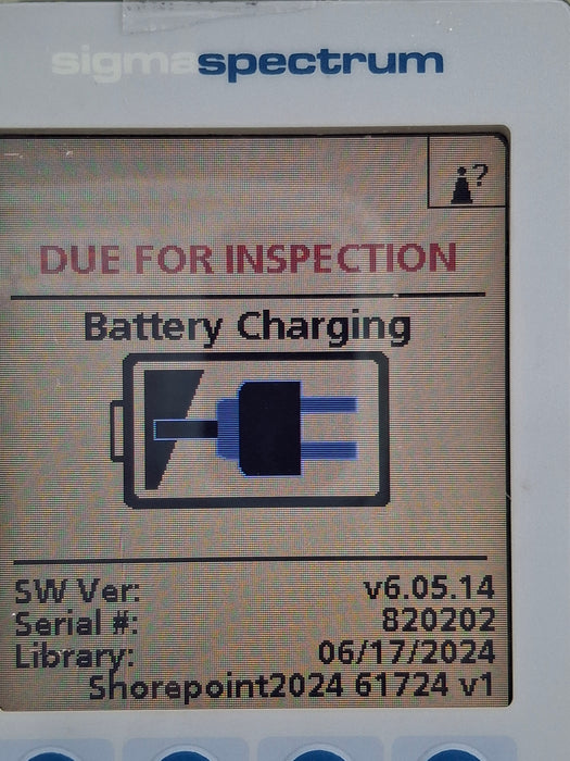 Baxter Sigma Spectrum 6.05.14 with B/G Battery Infusion Pump