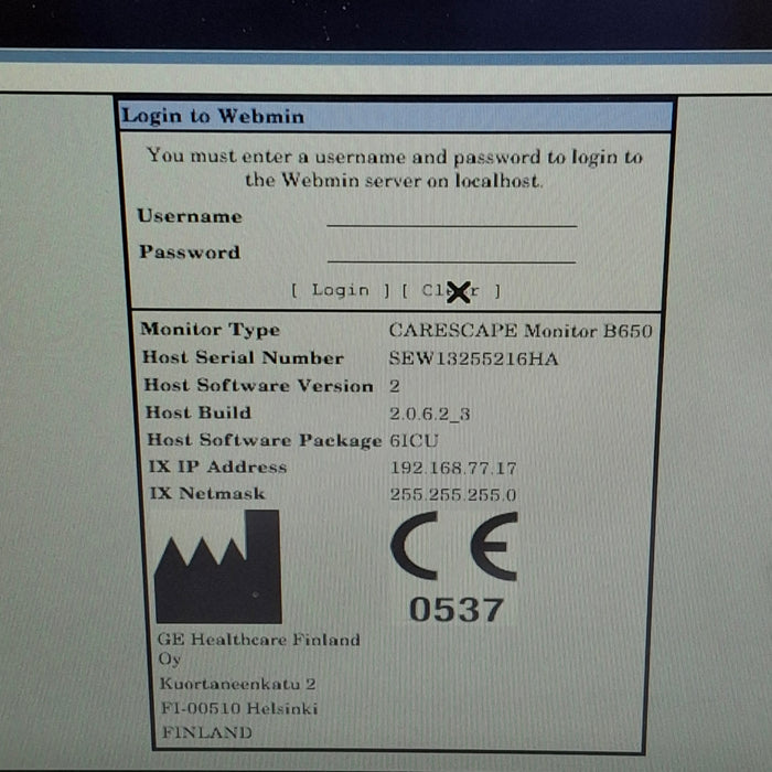 GE Healthcare Carescape B650 Critical Care Patient Monitor