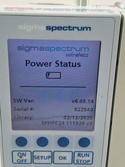 Baxter Sigma Spectrum 6.05.14 with B/G Battery Infusion Pump