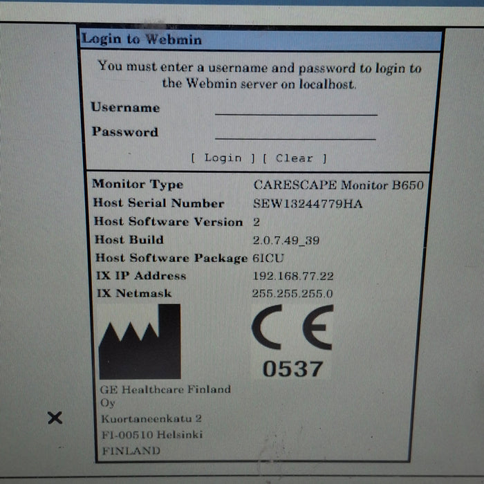 GE Healthcare Carescape B650 Critical Care Patient Monitor