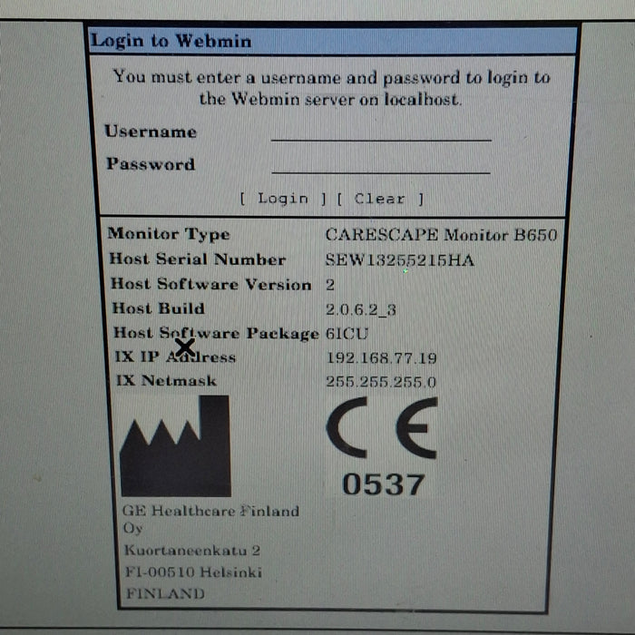 GE Healthcare Carescape B650 Critical Care Patient Monitor