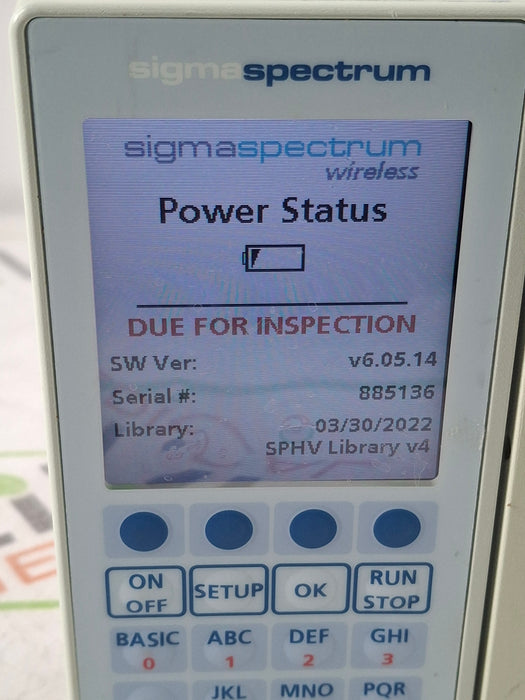 Baxter Sigma Spectrum 6.05.14 with B/G Battery Infusion Pump