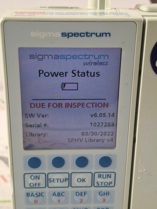 Baxter Sigma Spectrum 6.05.14 with B/G Battery Infusion Pump