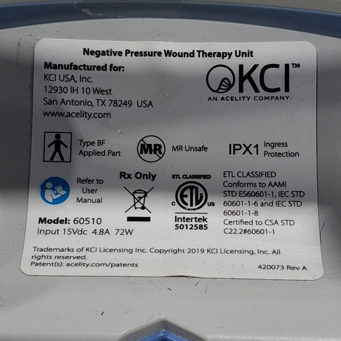 KCI V.A.C. VeraFlo Negative Pressure Wound Therapy System