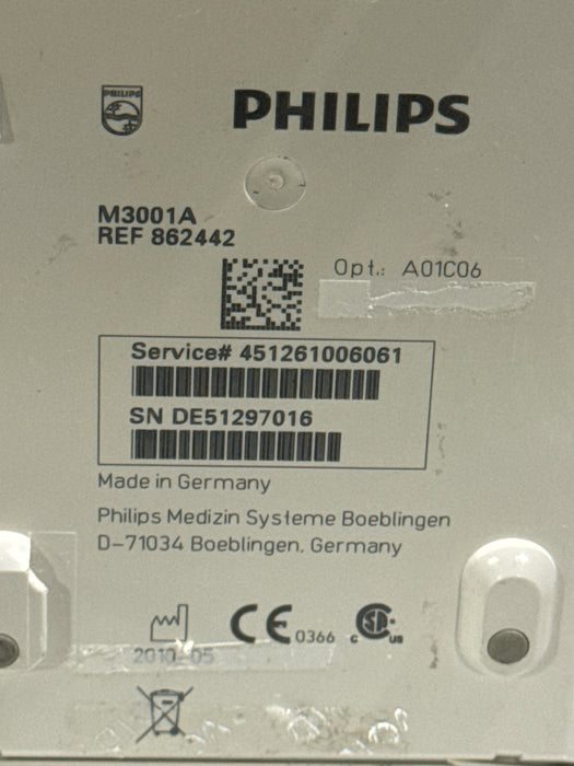 Philips M3001A-A01C06 Fast SpO2, NIBP, ECG, Temp, IBP MMS Module