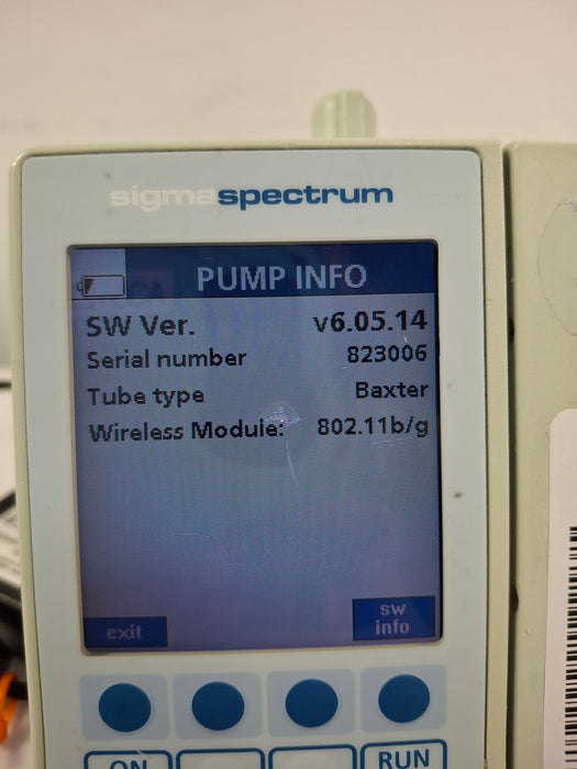 Baxter Sigma Spectrum 6.05.14 with B/G Battery Infusion Pump