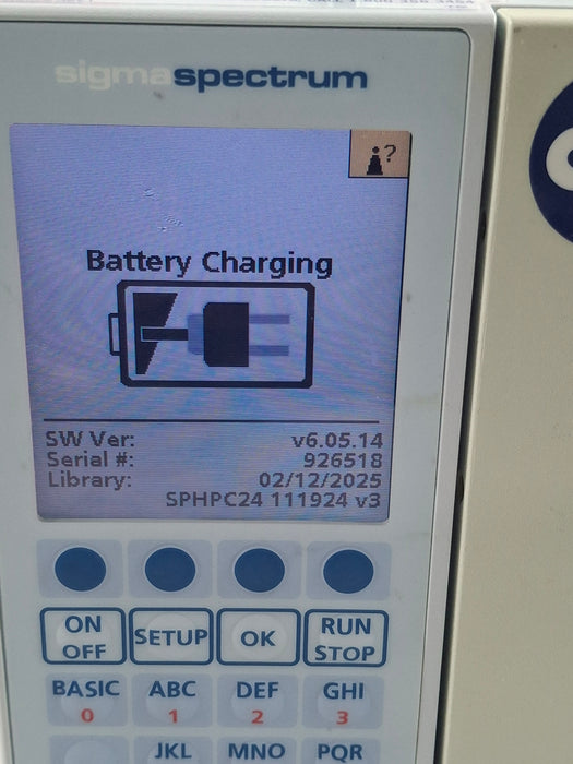 Baxter Sigma Spectrum 6.05.14 with B/G Battery Infusion Pump