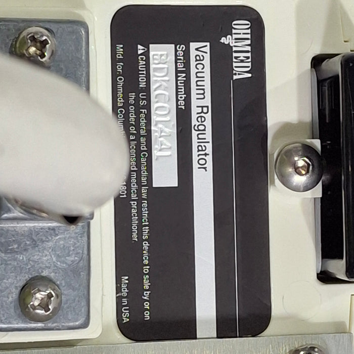 Ohmeda Medical Vacuum Regulator
