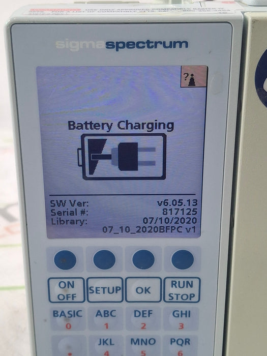 Baxter Sigma Spectrum 6.05.13 with B/G Battery Infusion Pump