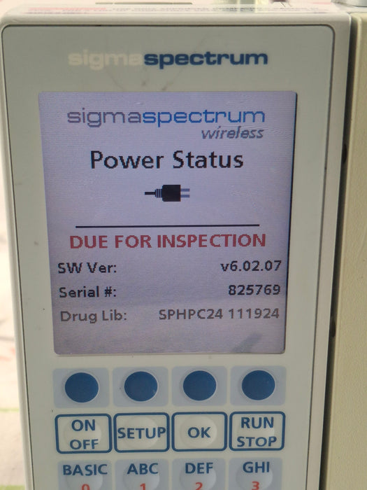 Baxter Sigma Spectrum 6.02.07 with B/G Battery Infusion Pump