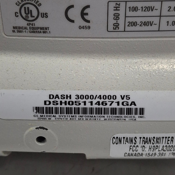 GE Healthcare Dash 4000 - GE/Nellcor SpO2 Patient Monitor