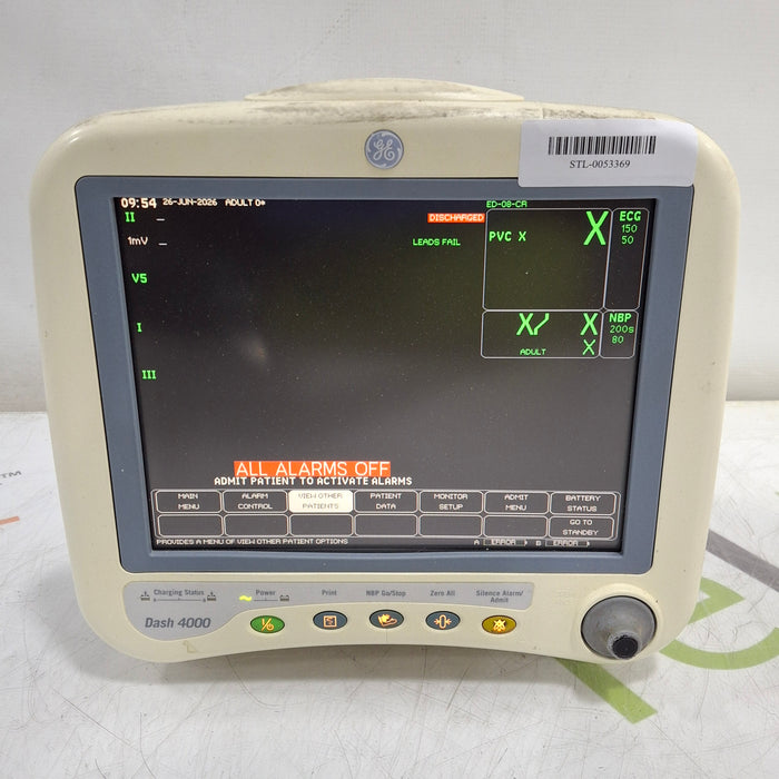 GE Healthcare Dash 4000 - GE/Nellcor SpO2 Patient Monitor