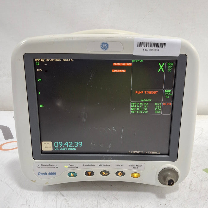 GE Healthcare Dash 4000 - GE/Nellcor SpO2 Patient Monitor