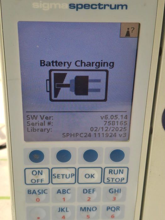 Baxter Sigma Spectrum 6.05.14 with B/G Battery Infusion Pump