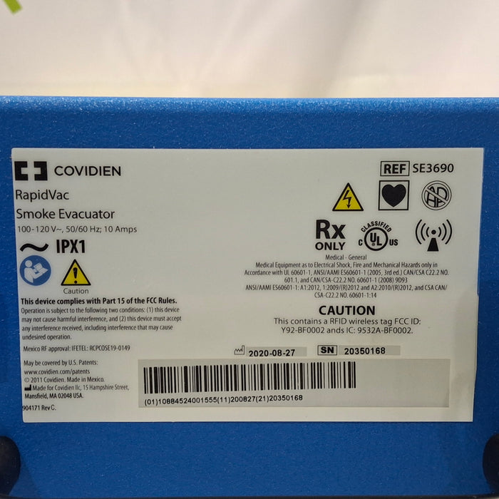 Covidien RapidVac SE3690 Smoke Evacuator