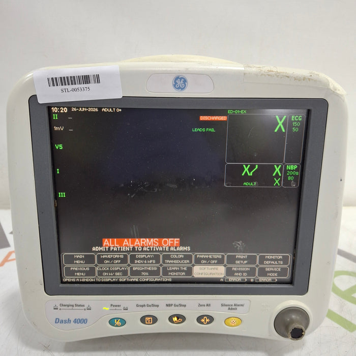GE Healthcare Dash 4000 - GE/Nellcor SpO2 Patient Monitor