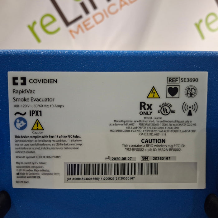 Covidien RapidVac SE3690 Smoke Evacuator