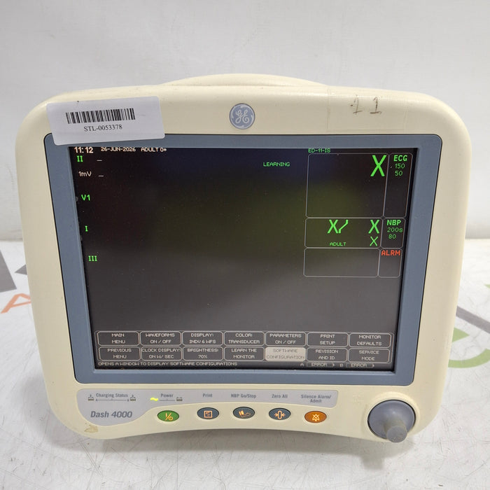 GE Healthcare Dash 4000 - GE/Nellcor SpO2 Patient Monitor