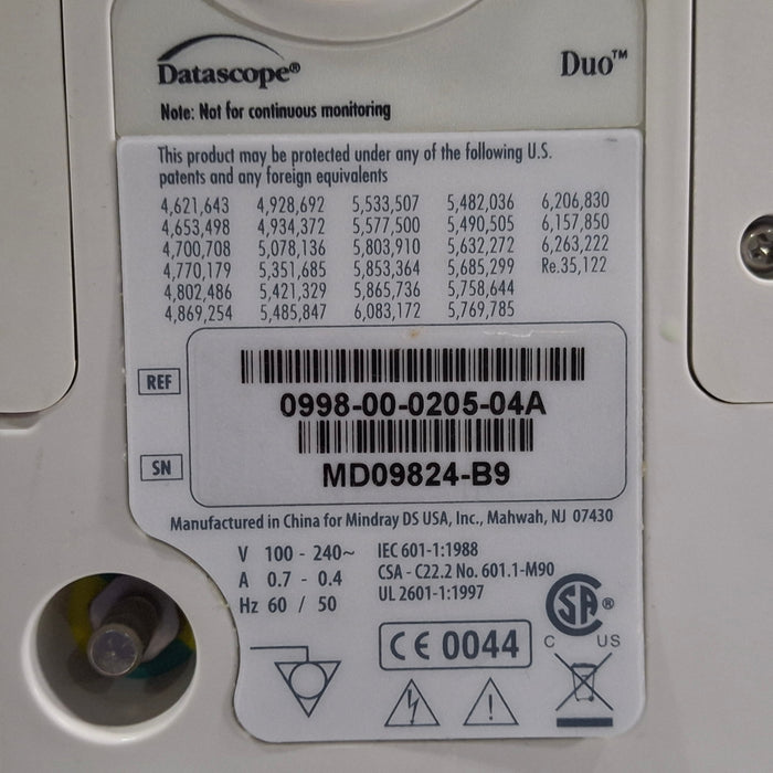 Mindray Datascope Duo Patient Monitor