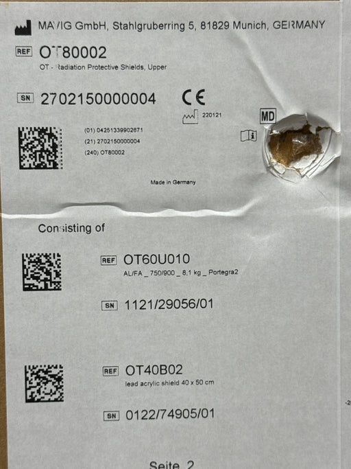 Mavig Mavig OT80002 Radiation Protective Shields Surgical & Exam Lights reLink Online
