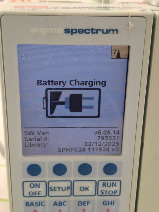 Baxter Sigma Spectrum 6.05.14 with B/G Battery Infusion Pump