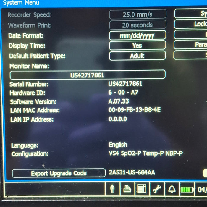 Philips SureSigns VS4 Vital Signs Monitor