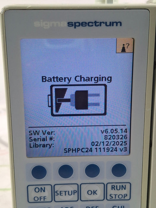 Baxter Sigma Spectrum 6.05.14 with B/G Battery Infusion Pump