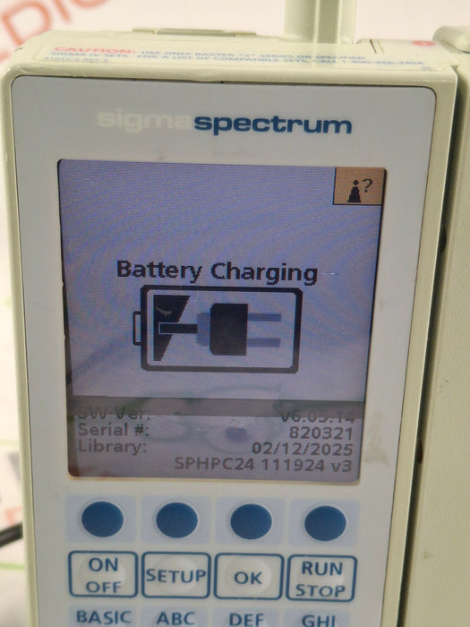 Baxter Sigma Spectrum 6.05.14 with B/G Battery Infusion Pump