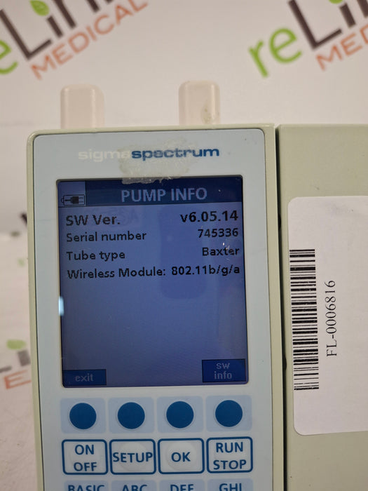 Baxter Sigma Spectrum 6.05.14 with A/B/G/N Battery Infusion Pump
