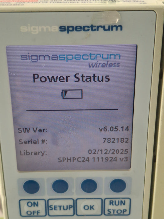 Baxter Sigma Spectrum 6.05.14 with B/G Battery Infusion Pump
