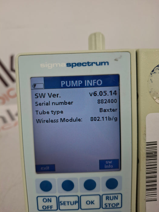 Baxter Sigma Spectrum 6.05.14 with B/G Battery Infusion Pump