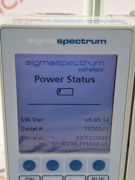Baxter Sigma Spectrum 6.05.14 with B/G Battery Infusion Pump