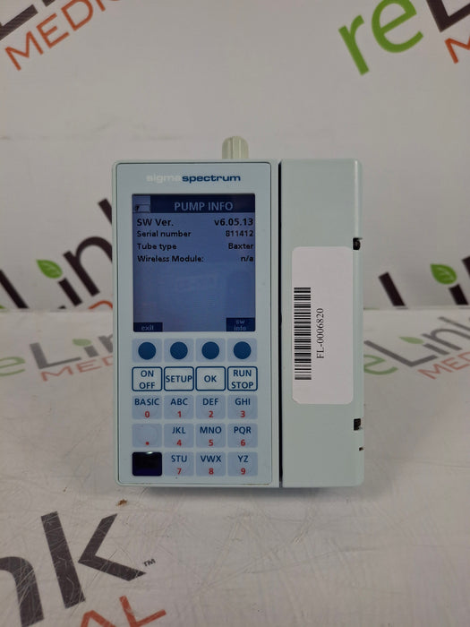 Baxter Sigma Spectrum 6.05.13 with B/G Battery Infusion Pump