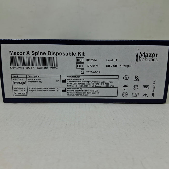 Mazor Robotics KIT0574 Mazor X Spine Disposable Kit