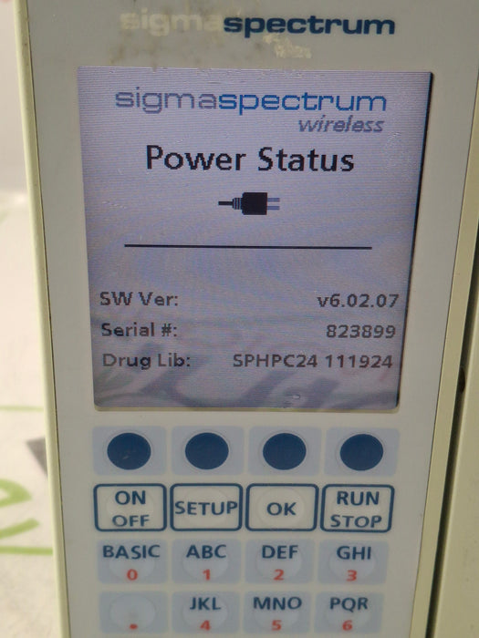 Baxter Sigma Spectrum 6.02.07 with B/G Battery Infusion Pump