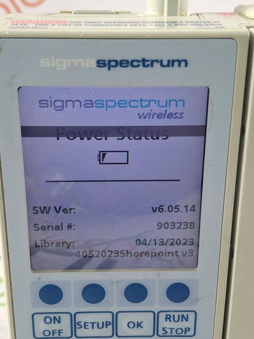 Baxter Sigma Spectrum 6.05.14 with B/G Battery Infusion Pump