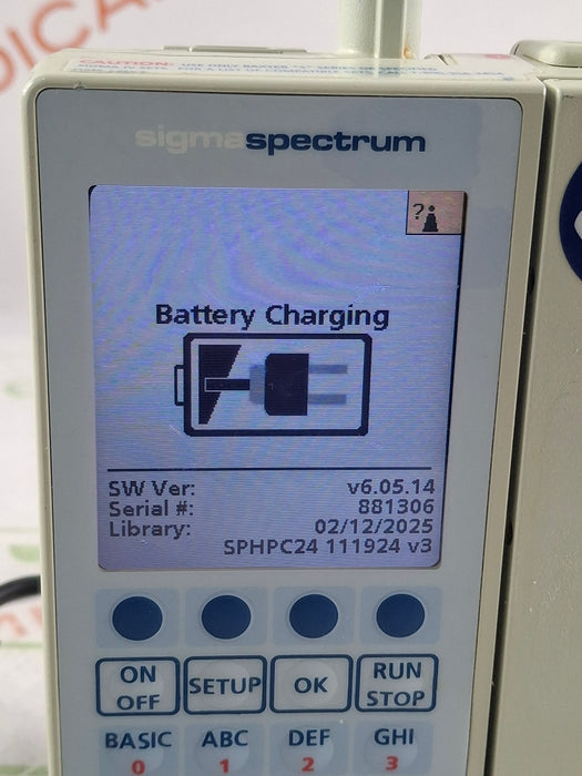 Baxter Sigma Spectrum 6.05.14 with B/G Battery Infusion Pump