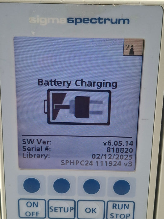 Baxter Sigma Spectrum 6.05.14 with B/G Battery Infusion Pump