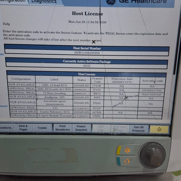 GE Healthcare Carescape B650 Neonatal Care Patient Monitor