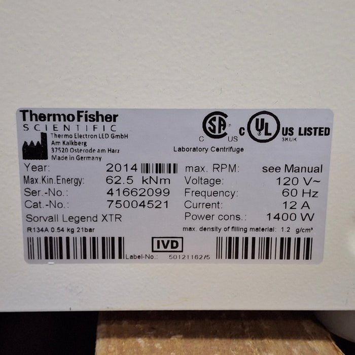 Thermo Scientific Sorvall Legend XTR Centrifuge