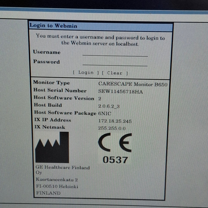 GE Healthcare Carescape B650 Neonatal Care Patient Monitor