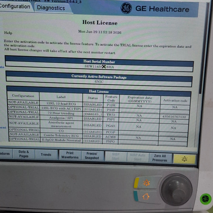 GE Healthcare Carescape B650 Neonatal Care Patient Monitor