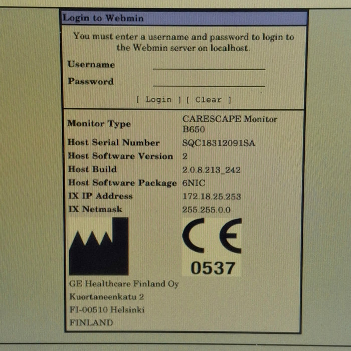 GE Healthcare Carescape B650 Neonatal Care Patient Monitor