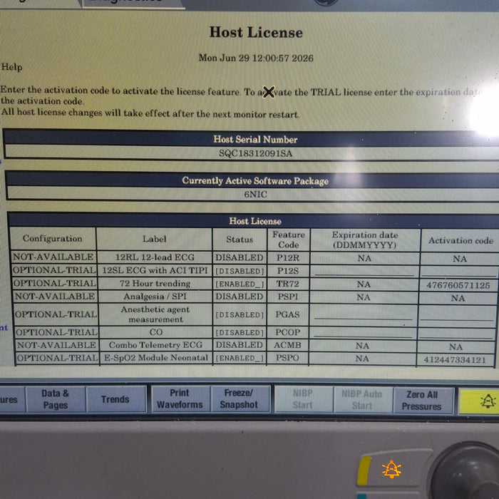 GE Healthcare Carescape B650 Neonatal Care Patient Monitor