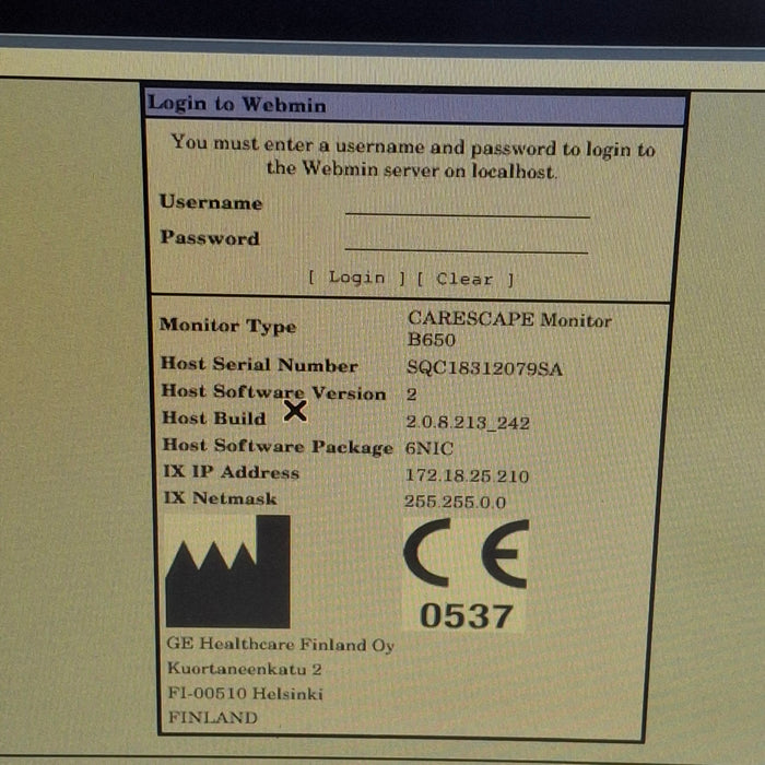 GE Healthcare Carescape B650 Patient Monitor