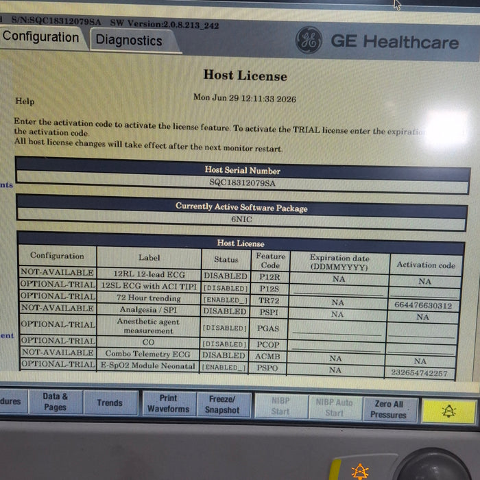 GE Healthcare Carescape B650 Patient Monitor