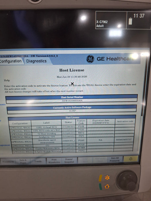 GE Healthcare Carescape B650 Anesthesia Care Patient Monitor