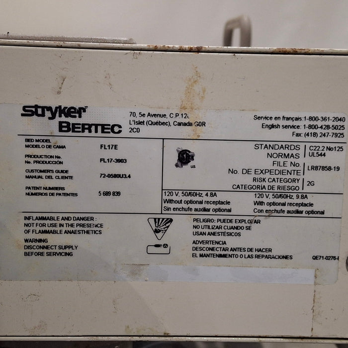 Stryker BERTEC FL17E Stretcher