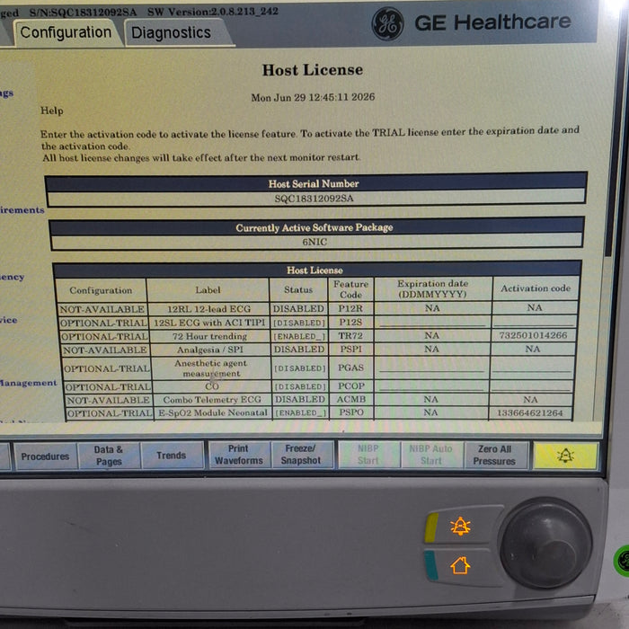 GE Healthcare Carescape B650 Neonatal Care Patient Monitor